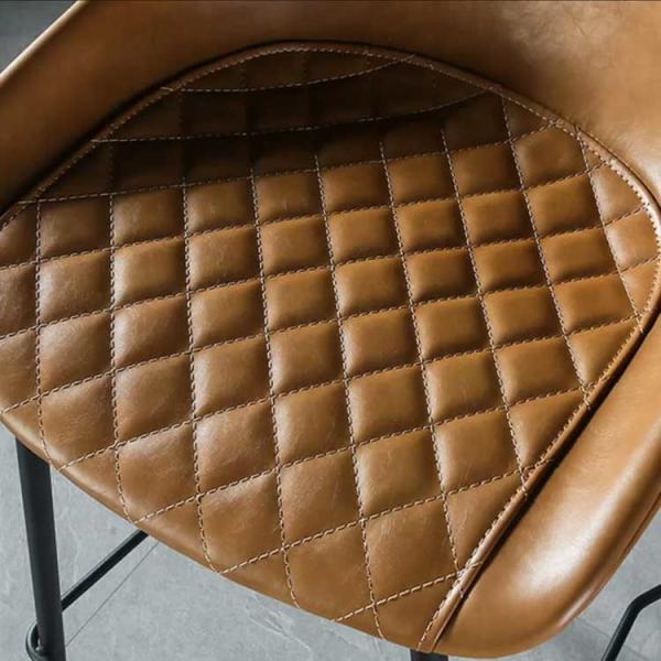 Wooden Brown Bar Table Leather 840HMM Counter Bar Chair With PVC Edging