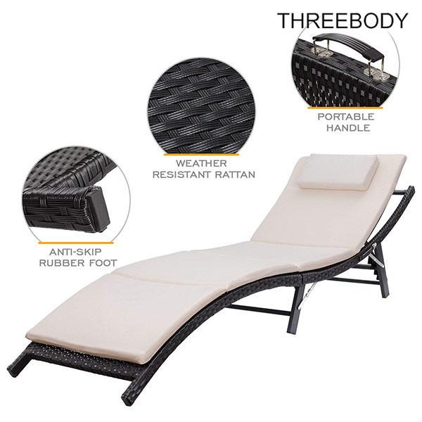 Quality Recliner Outdoor Patio Lounge Chairs Adjustable Back Folding and Portable Design for sale
