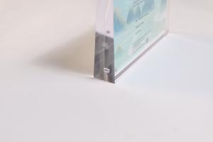 China Clear Acrylic Magnetic Photo Frame 8 x 12 Digital Photo Frame With Clock Display on sale