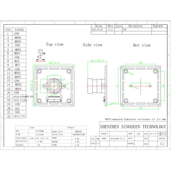 Sinoseen CMOS image sensor module