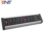 Removable clamp on table edge mounted table socket outlet with usb port