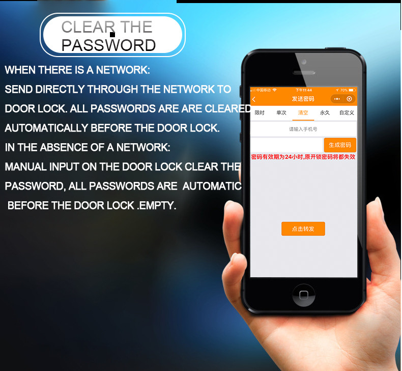 Apartment lock support BLE APP Mobile Remote Control And RFID Keycards Open Pin Code Door Lock