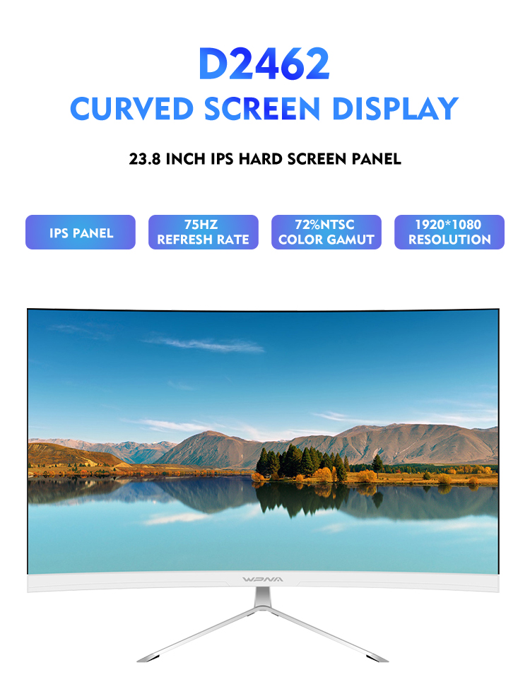 Desktop Curved Computer Monitor 144Hz 24 Inch Gaming Monitor For Internet Cafes