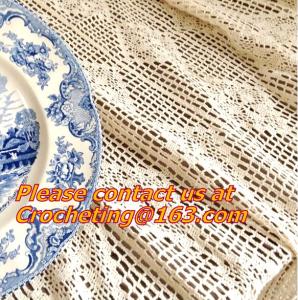 China Cream-coloured Hook needle crochet bedding blanket sofa piano cover dining table cloth rus on sale