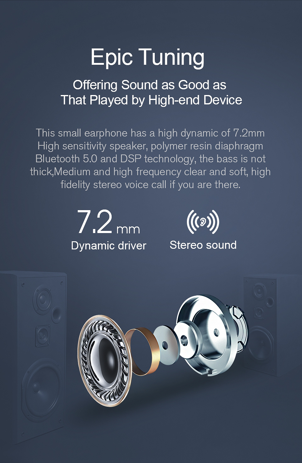 Gt1 Tws Fingerprint Touch Bluetooth Earphones Noise Cancelling HD Stereo Wireless Headphones