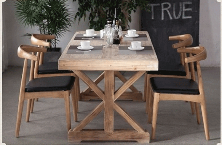 Solid Wood Customized Vintage Neoclassical Wooden Dining Table for Dining and Living Room Craftsmanship