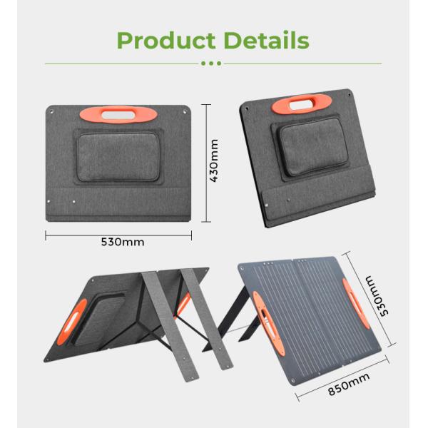 Mono Portable Solar Folding Bag 60W Foldable Solar Panel For Overlapping Requirements