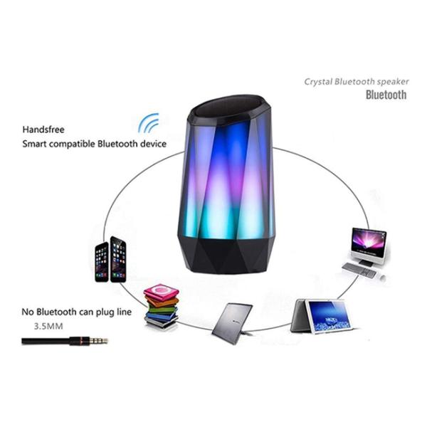 Fashion Crystal Bluetooth Wireless Speaker with LED Light for phone