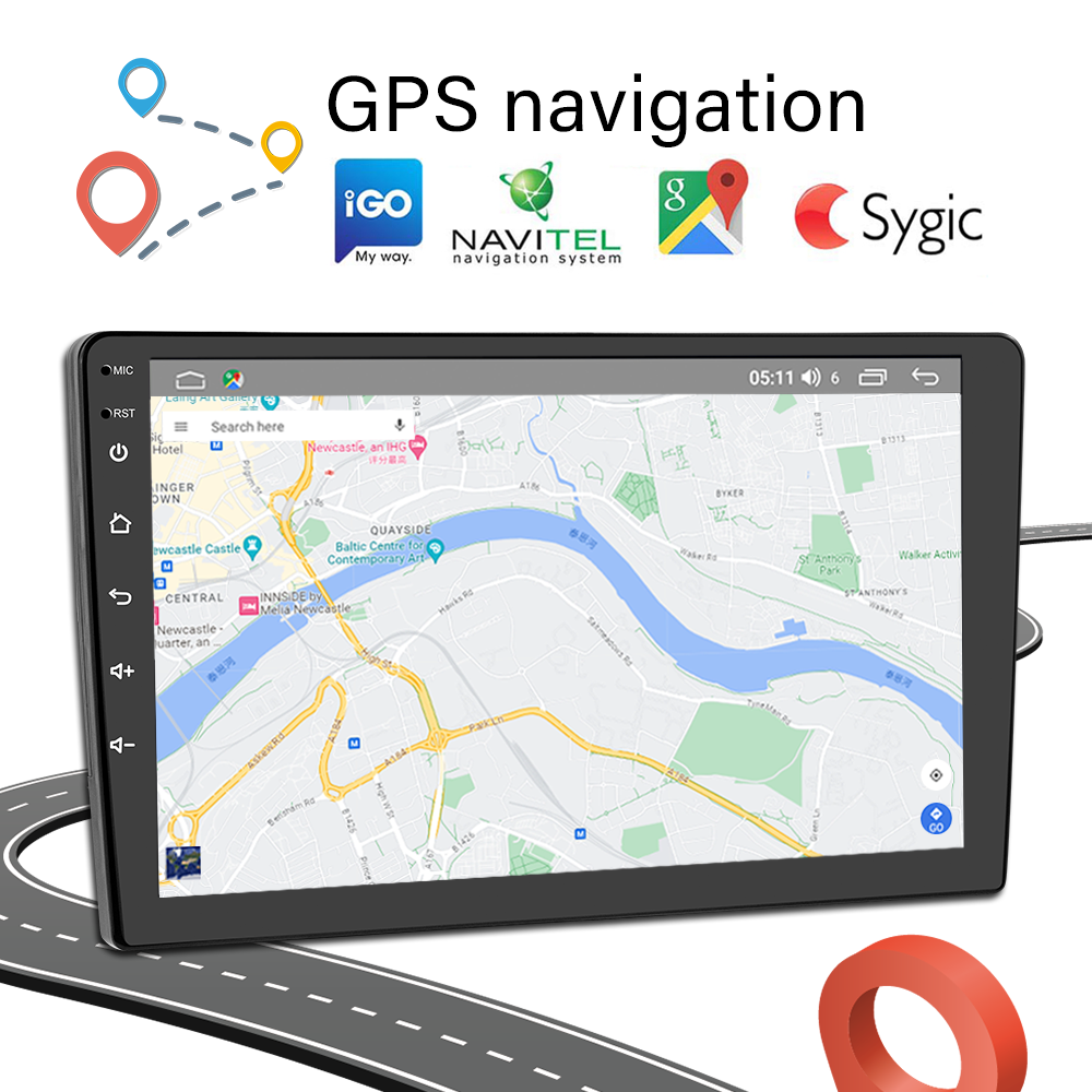 Universal 10.1 Inch Android 12 Car Radio with IPS Touch Screen and AHD 1080P Camera