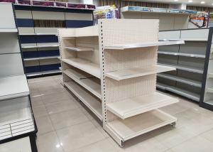 China Double Sided Super Market Shelving , Corrosion Resistant Fruits Display Rack on sale