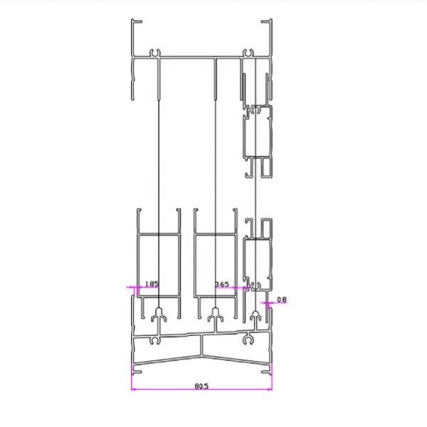 Quality 3 Tracks Sliding Windows Extruded Aluminium Profiles With Insect Screen for sale