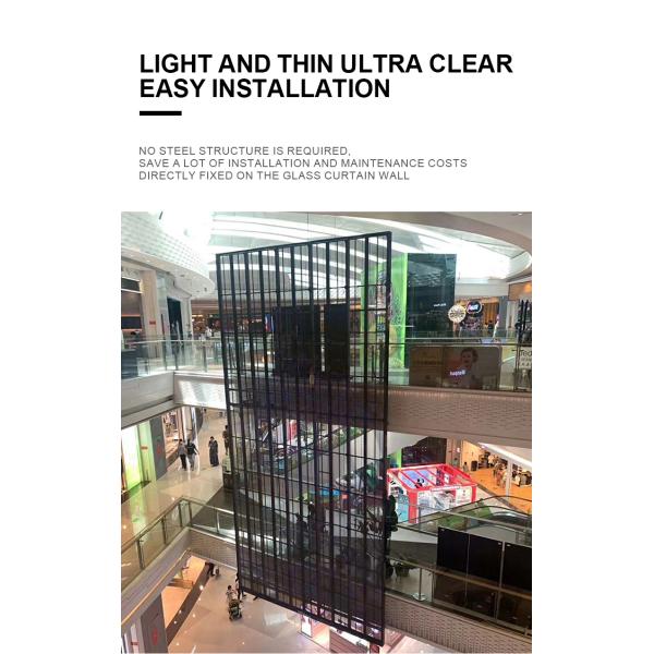 TV P2.5 P3.91 Transparent LED Display Screen LED Display Curtain Window Glass