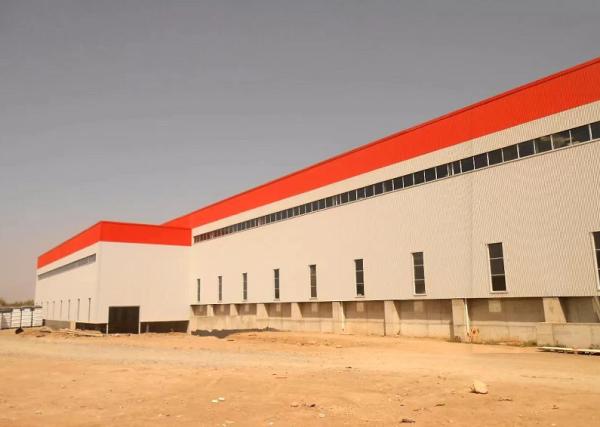Quality Prefabricated Long Span Steel Frame Industrial Warehouse With Customized Design for sale