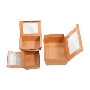 Buy cheap Disposable Paper Take Out Boxes Sushi Box With PET Window Snack Paper Box product