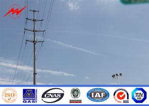AWS D 1.1 Galvanized Electrical Power Pole For 240 kv Distribution Line Project