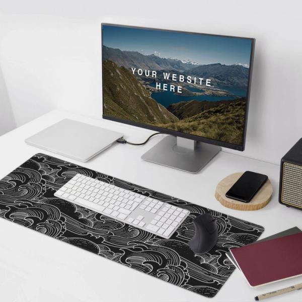 XYDAN Custom Extended Waterproof White Line Non-Slip Rubber Base Computer Gaming Mouse Pad