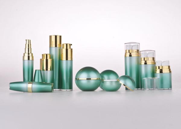 Quality Material PMMA renders green bottle body ball Empty Makeup Containers for sale