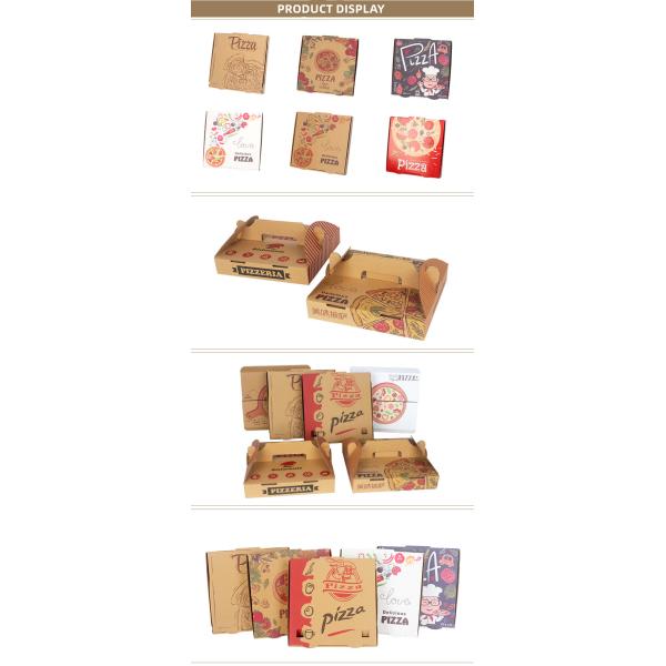 CMYK Offest Printing Corrugated Cardboard Pizza Delivery Box Packaging 15Inch