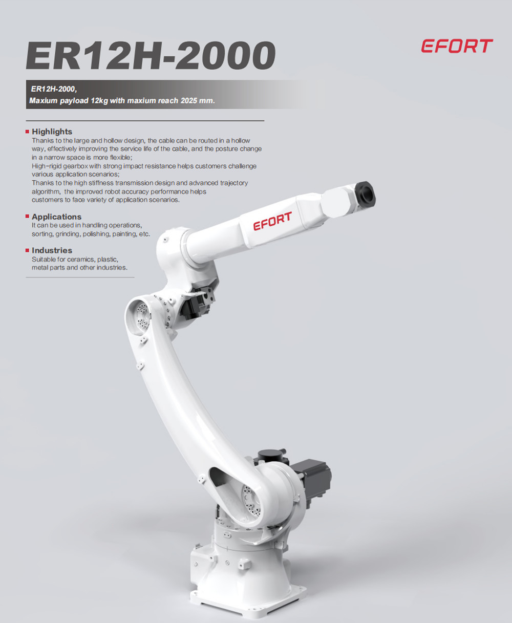 General Industrial Robot In Handling Operations Sorting Grinding Polishing Painting For Ceramics Plastic ER12H-2000
