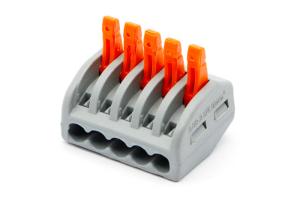 China 5 Way Led Light Operating Levers Quick Connect Terminal Block PCT-215 on sale
