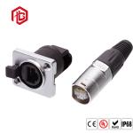 Front Panel Mount 2 3 4 5 Pin Waterproof Ethernet Connector
