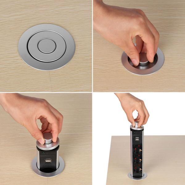 Electrical Kitchen Pop Up Power Sockets Multifunctional Vertically Installed