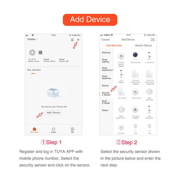Tuya Smart Home Life Remote Control Low Power Consumption Wifi Water Pipe Leakage Detector