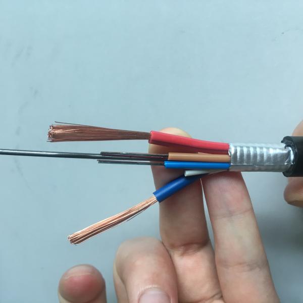 G652D 6 Core Hybrid Optical Cable With 2 Copper Power Wires OPLC Outdoor Communication Cable