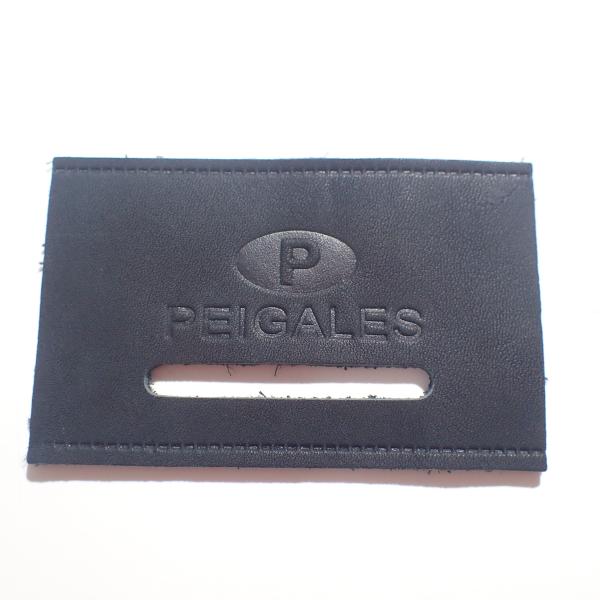 Quality Black Label Logo Embossed Leather Patches For Jeans / Clothes for sale