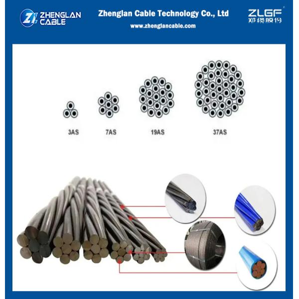 EHS 7/16'' Galvanized Steel Cable Stay Wire Astm A475 Class A Steel Strand 1x7
