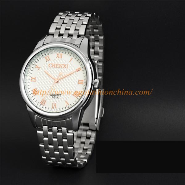 051A Fashion Classic Watch Round Case Rose Gold Marks Stainless Steel Watch Quartz Watches
