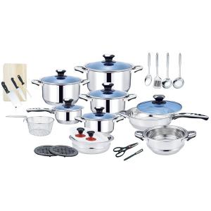 China Combination Cookware Set Stainless Steel Kitchen Soup Cooking Pot Non Stick Frying Pan on sale