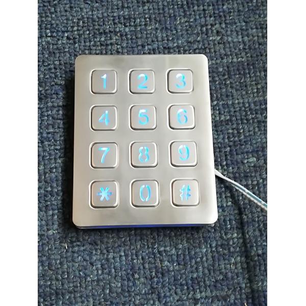 3X4 vandal resistance stainless steel back lighted numeriic keypad