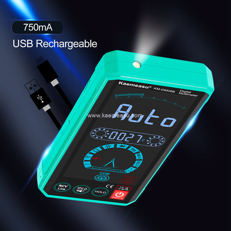 Kaemeasu 08B Color Display Multimeter Tester Electrician Voltmeter NCV Ture RMS Voltage Tester 150g