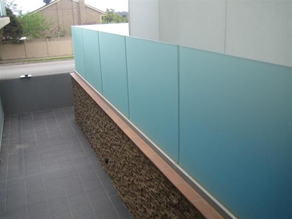 Quality Acid Etched Tempered Glass Fence , Tempered Glass Railings For Decks for sale
