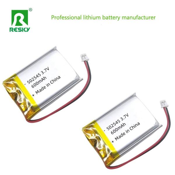Lithium Polymer Lipo Batteries LP502545 3.7V 600mAh 2.22wh Rechargeable Li-Polymer Batteries