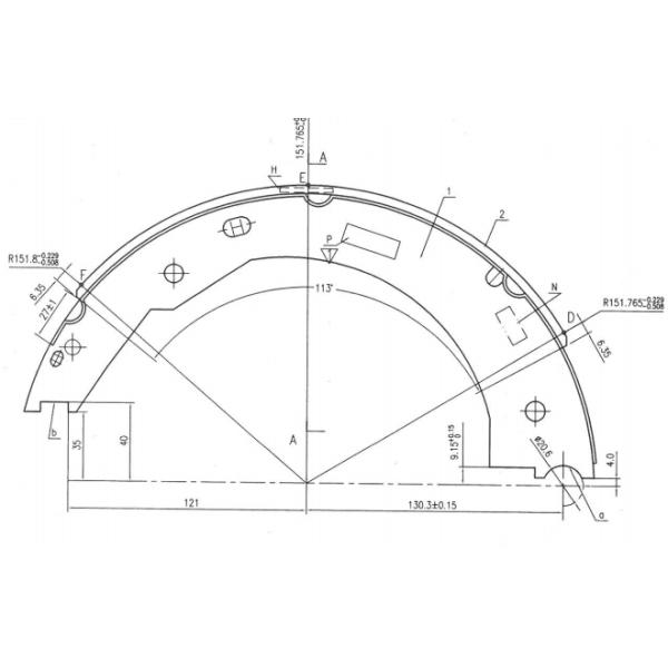 ISO TS16949 12 Inch Electric Trailer Brake Shoes B12EA B12EP