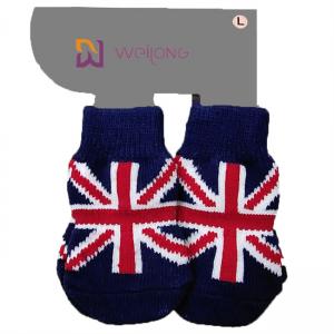 Buy cheap Customized Dog Sock Knitting Patterns Union Jack 95% Cotton 5% Spandex product