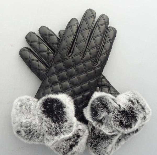 Quality warm-keeping women sheepskin leather gloves for sale