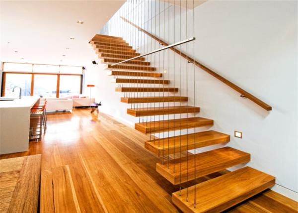 Quality Prima Prefabricated Open Tread Stairs With Glass , Unique Floating Appearance for sale