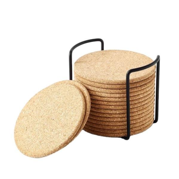 Quality Beer Custom Soft Wood OEM Blank Cork Coaster Drink With Holder Set for sale
