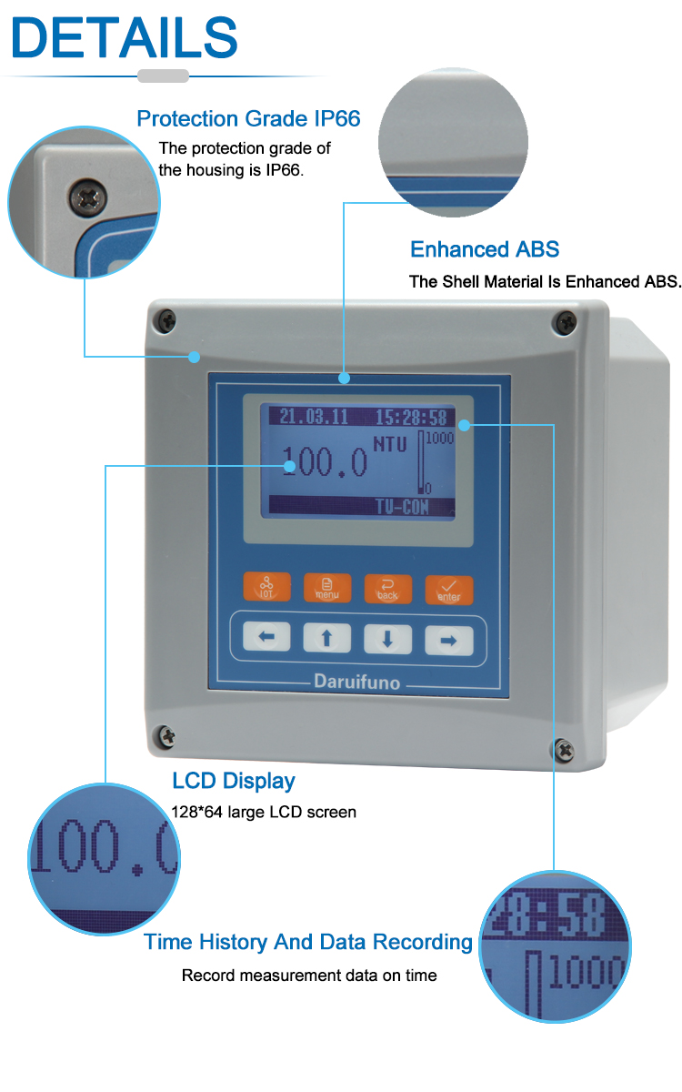 90° Near-Infrared Light Scattering Digital TU Meter For Swage Water Detecting