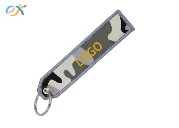 Quality Custom Size Embroidered Remove Flight Souvenir Keychain Llavero Tags for sale