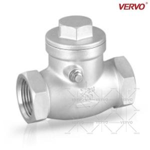 China 1 Inch 200WOG NPT CF8M Stainless Steel Swing Check Valve Low Pressure Thread End Swing Type Non-Return Swing Check Valve on sale