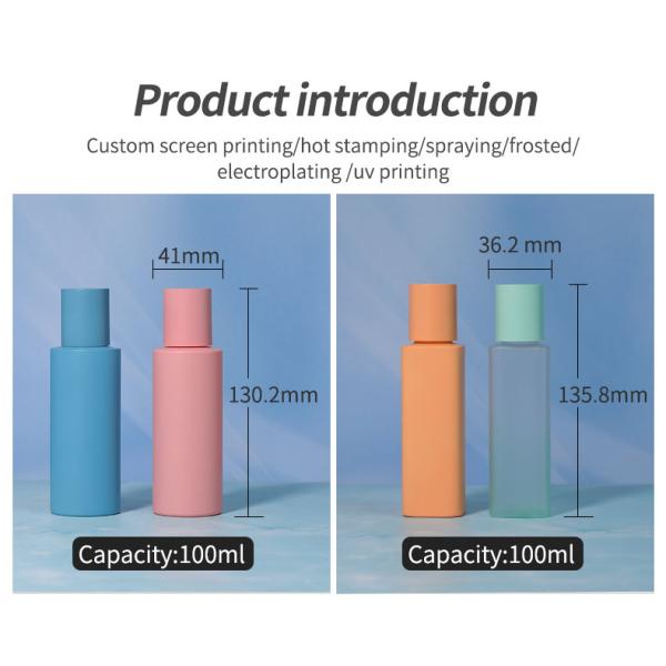 Cosmetic Frosted PET Bottle Empty Plastic Bottles 100ml With Plastic Screw Cap