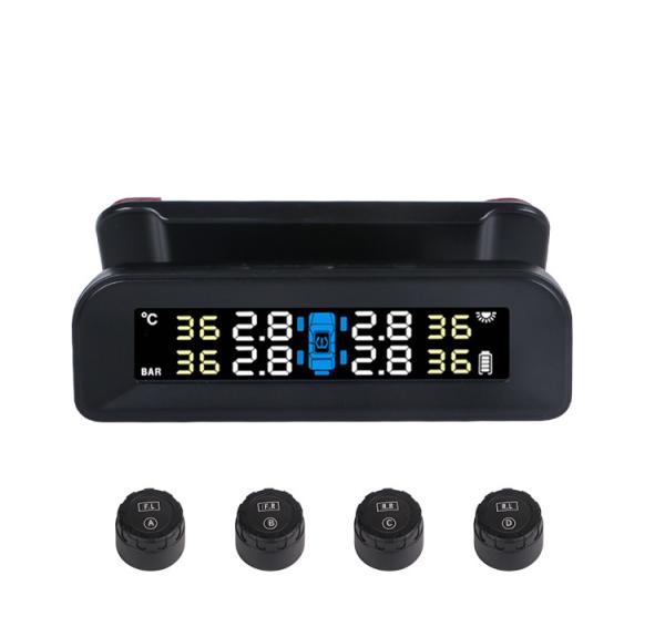 Quality Car TPMS USB Solar Power Tyre Pressure Monitoring System 0-99/0-116psi LCD Display for sale