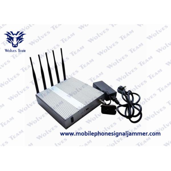 5 Antenna Mobile Phone Jammer , Cell Phone Jamming Device 3G GSM CDMA DCS