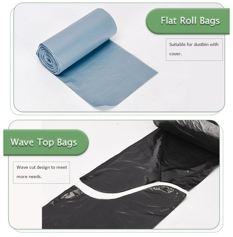 Drawstring HDPE Heavy Duty Clear Garbage Bags Unscented LDPE Blue Garbage Bag