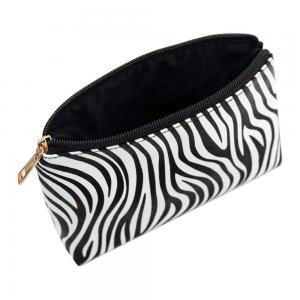 China 3 Pack Zebra Striped PU Leather Toiletry Travel Bag on sale