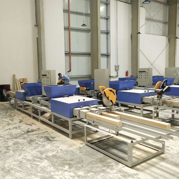 Tunisia Triple-Head Pressed Wood Shavings Pallet Block Machine